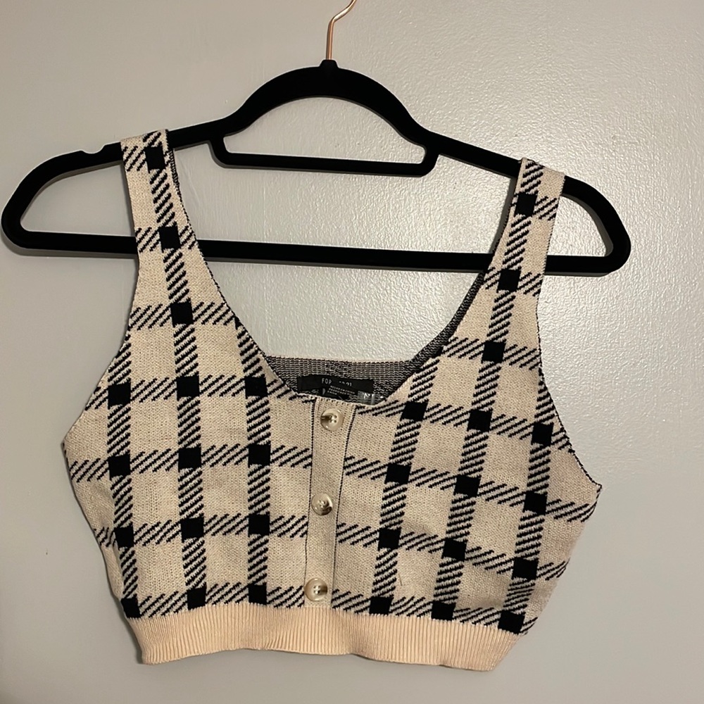 BOGO Plaid Crop sweater